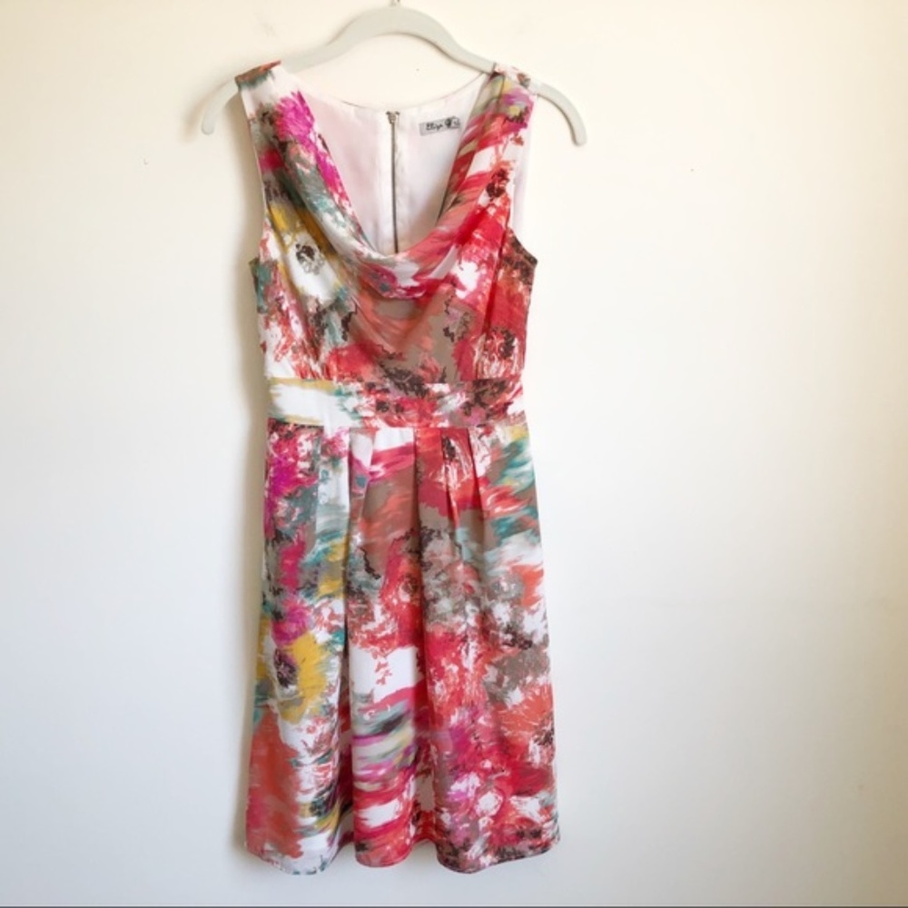 Anthropologie Sleeveless Fit Flare Abstract Dress